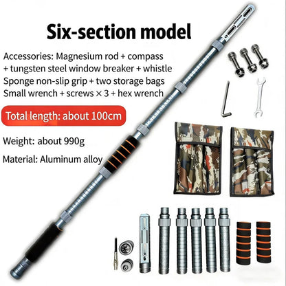 6-in-1 Modular Tactical Survival Staff