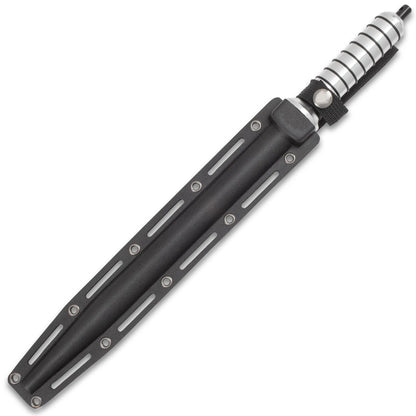 Grey Titanium Spiral Dagger With Sheath