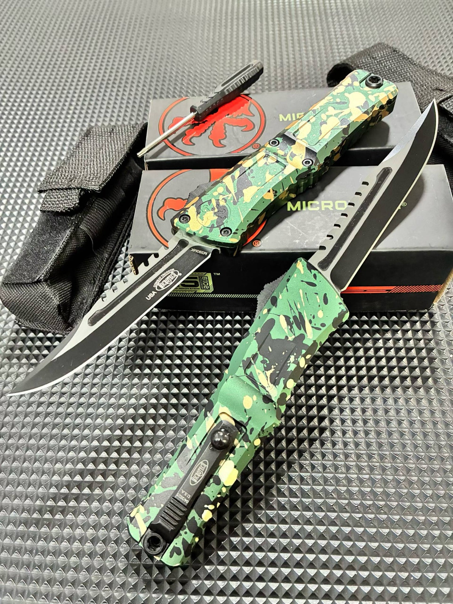 Interceptor OTF Knife – M390MK Steel Tactical Blade (Camo Edition)