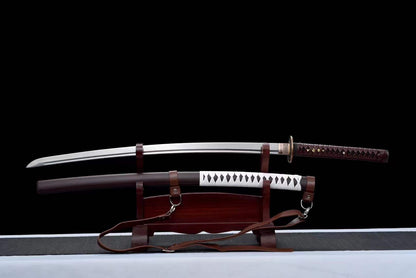 Hand Forged Anime Katana Walking Dead Mirror polishing-Brown