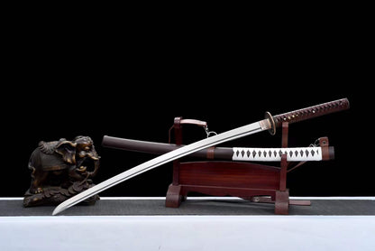 Hand Forged Anime Katana Walking Dead Mirror polishing-Brown