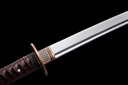 Hand Forged Anime Katana Walking Dead Mirror polishing-Brown