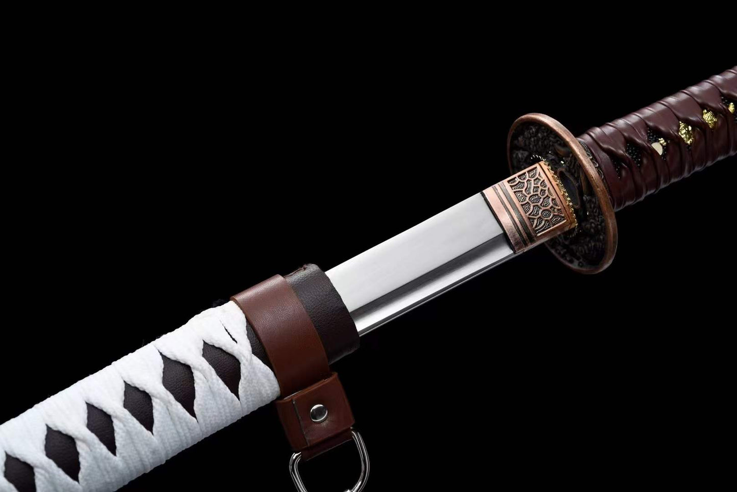 Hand Forged Anime Katana Walking Dead Mirror polishing-Brown