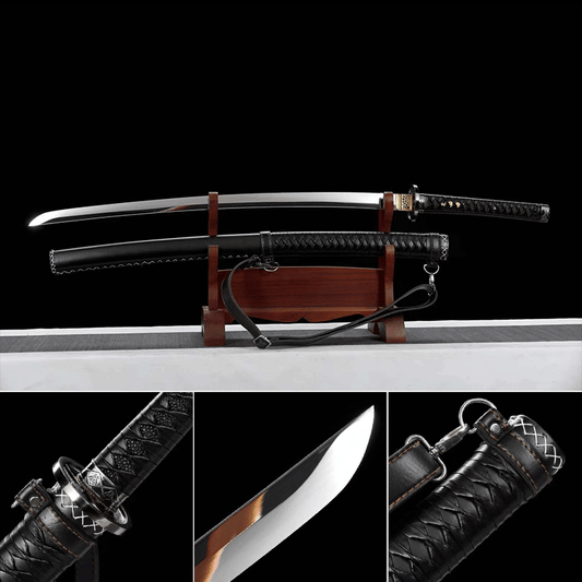 Hand Forged Anime Katana Walking Dead Mirror polishing-Black