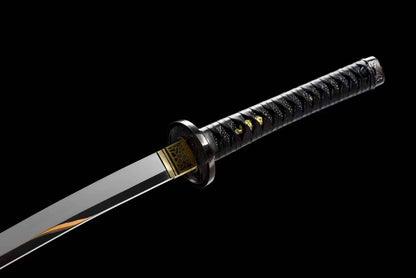 Hand Forged Anime Katana Walking Dead Mirror polishing-Black