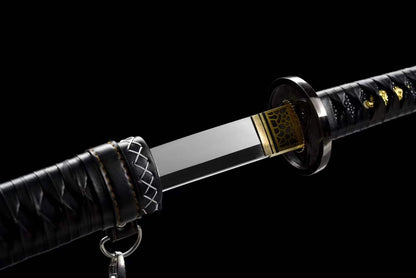 Hand Forged Anime Katana Walking Dead Mirror polishing-Black