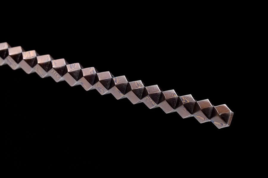 Hand Forged Gold Steel Sword breaker Damascus Steel