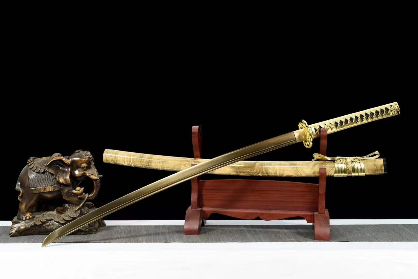 Hand Forged Japanese Samurai Katana Golden Snake High Manganese Steel Hand grinding