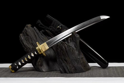 Hand Forged Japanese Short knife Yoshioka T10 Turns the soil to burn blade