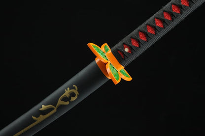 Handmade Anime Demon Slayer Tanjiro Nichirin 3rd Generation Sword 1045 High Carbon Steel Black