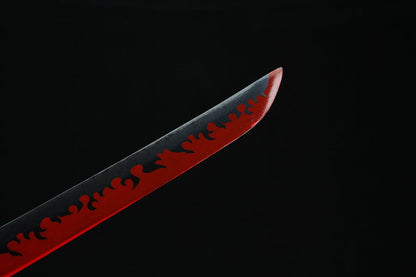 Handmade Anime Katana Demon Slayer Kyojuro Rengoku Nichirin Sword 1045 High Carbon Steel White