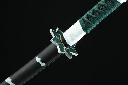 Handmade Anime Katana Demon Slayer Sanemi Shinazugawa Nichirin Sword 1045 High Carbon Steel Black