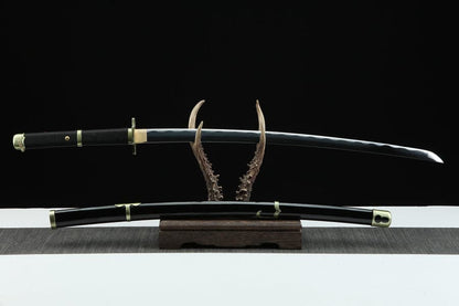 Handmade Anime One Piece Roronoa Zoro's Yubashiri Sword 1045 High Carbon Steel Black