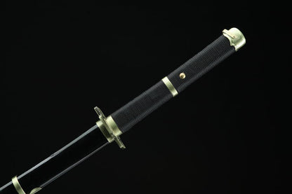 Handmade Anime One Piece Roronoa Zoro's Yubashiri Sword 1045 High Carbon Steel Black