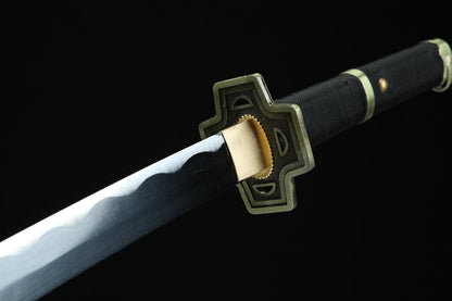 Handmade Anime One Piece Roronoa Zoro's Yubashiri Sword 1045 High Carbon Steel Black